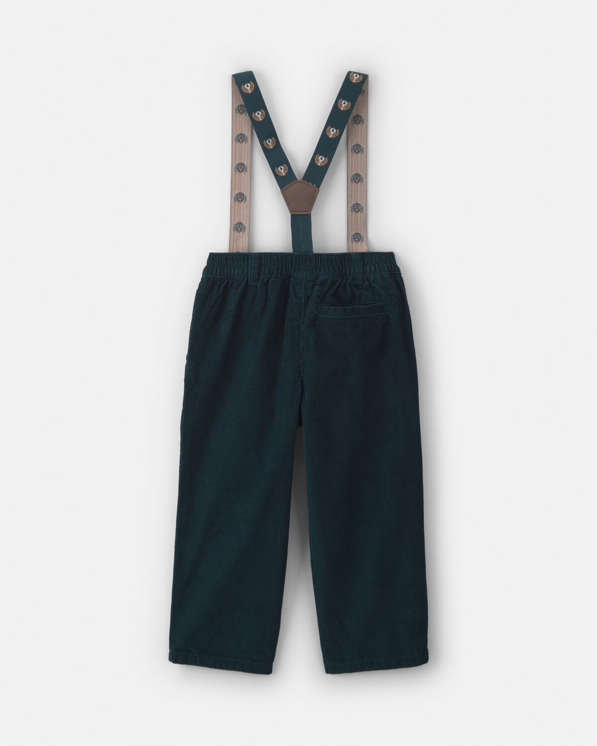 Toddler Boy Corduroy Suspender Pants - Navy Blue - Image 4