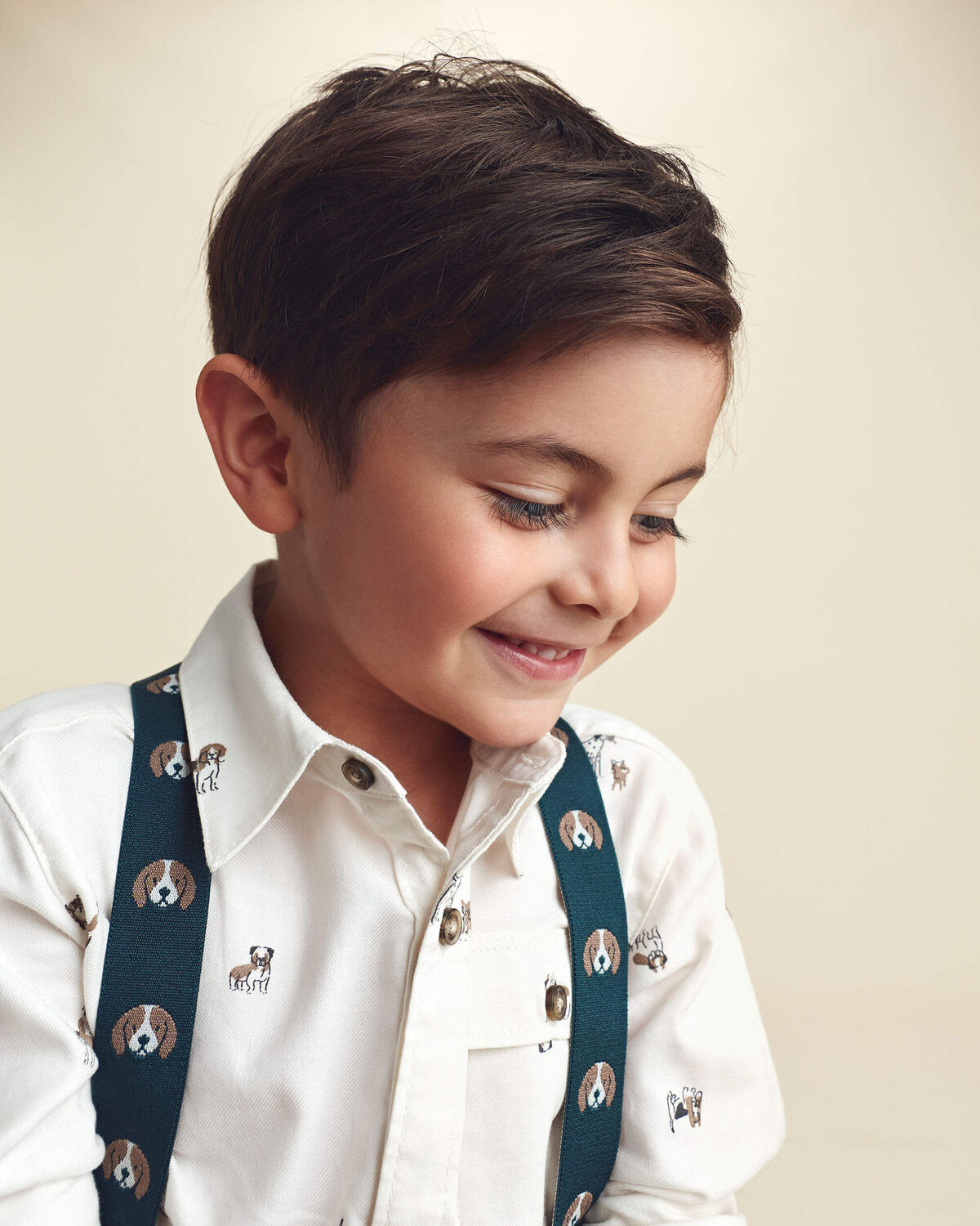 Toddler Boy Corduroy Suspender Pants - Navy Blue - Image 3