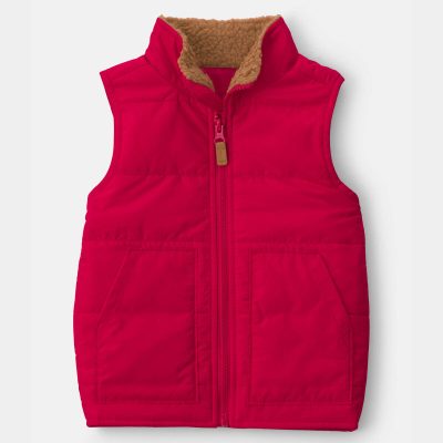 Toddler Boy Zip-Up Vest - Red
