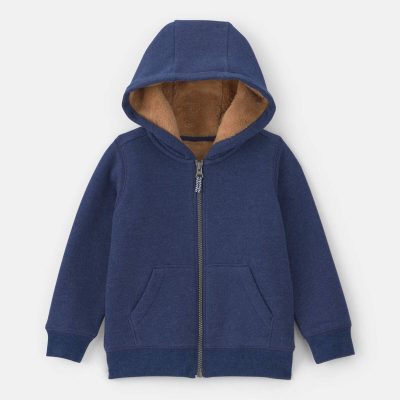 Toddler Boy Fleece Zip-Up Jacket - Navy Blue
