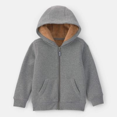 Toddler Boy Fleece Zip-Up Jacket - Grey