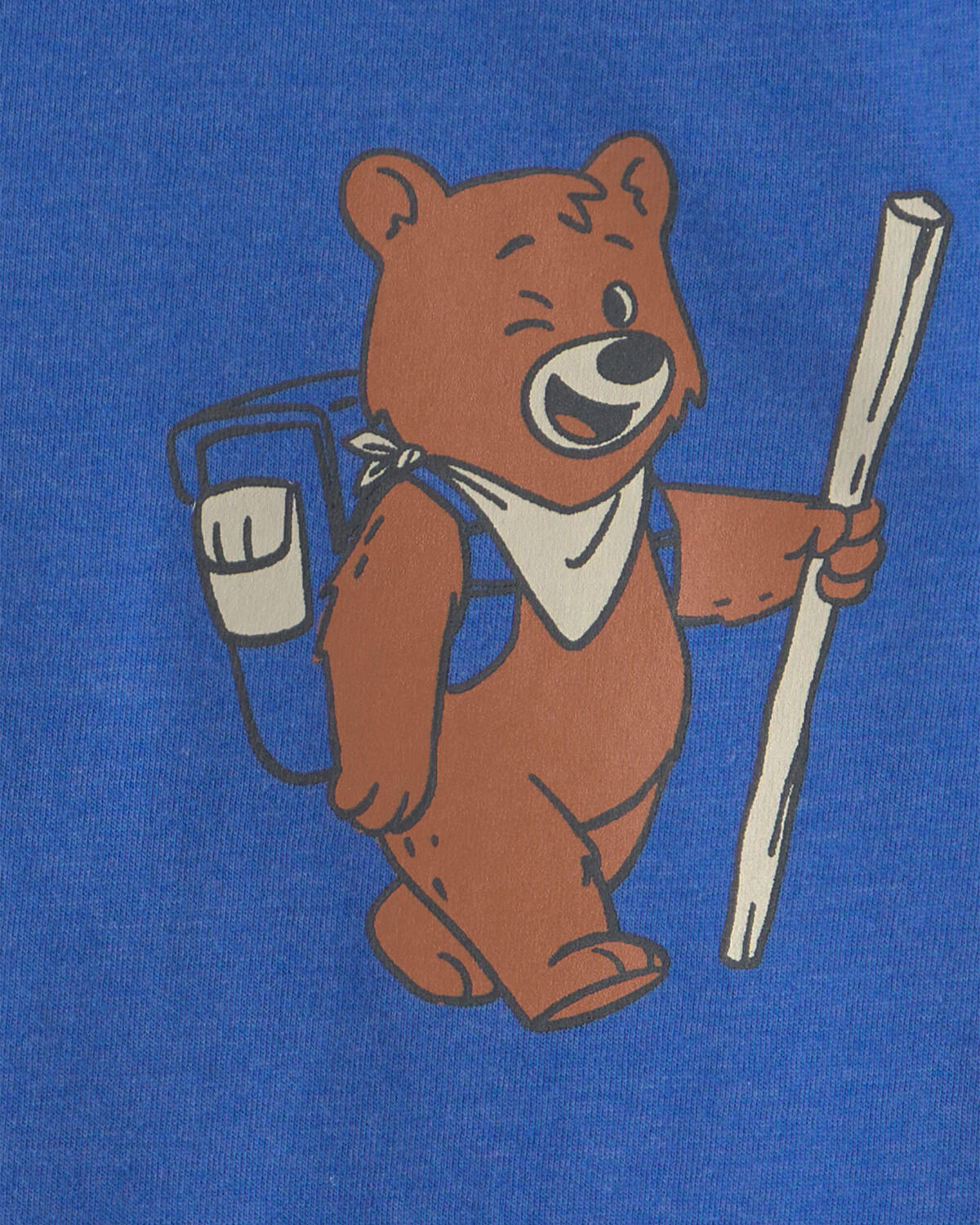 Toddler Boy Camping Bear Graphic Tee - Blue - Image 2