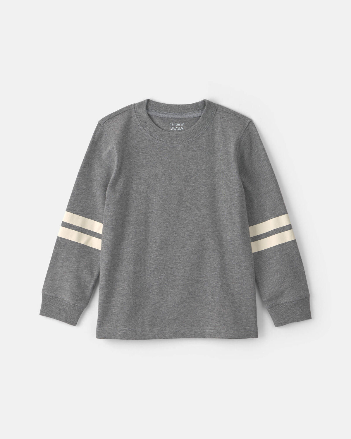 Toddler Boy Striped Long-Sleeve T-Shirt - Grey/Cream