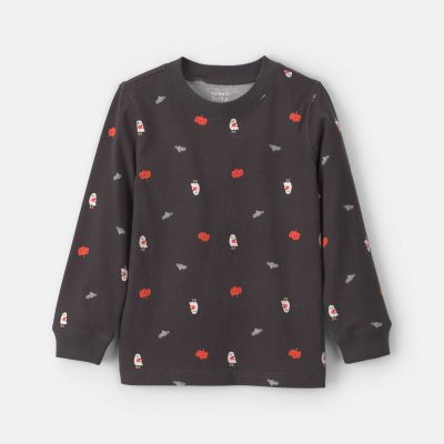 Toddler Boy Pumpkin Halloween Long-Sleeve Tee - Black