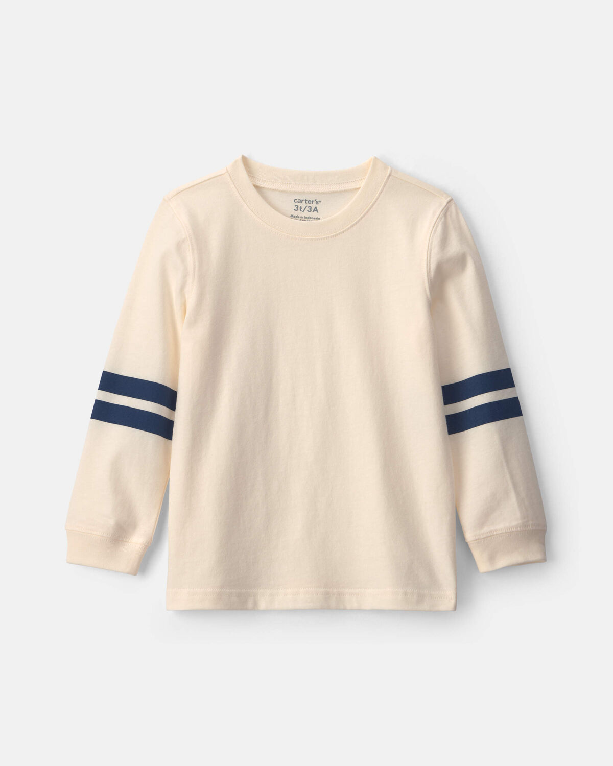 Toddler Boy Striped Long-Sleeve Tee - Cream/Navy Blue