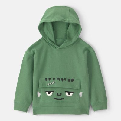 Toddler Boy Frankenstein Halloween Hoodie - Green
