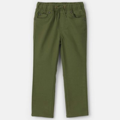 Toddler Boy Pull-On Pants - Olive Green