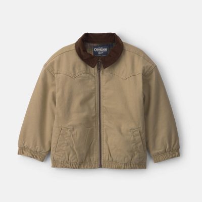 Toddler Boy Utility Barn Jacket - Khaki/Brown