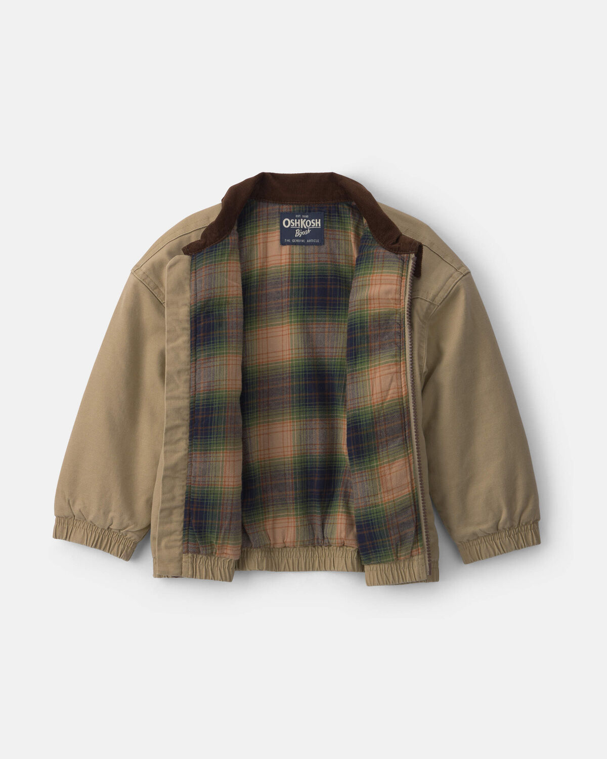 Toddler Boy Utility Barn Jacket - Khaki/Brown - Image 2