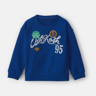 Toddler Boy 'OshKosh' French Terry Pullover Sweatshirt - Blue