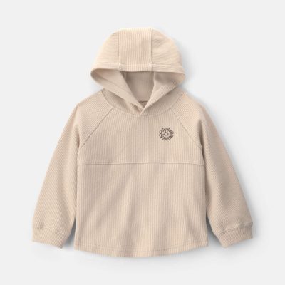 Toddler Boy Long-Sleeve Hooded Top - Tan