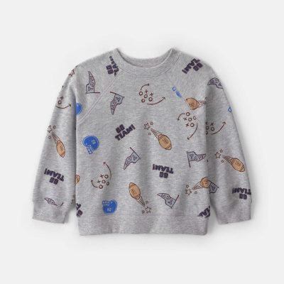 Toddler Boy Game Day Pullover Sweatshirt - Grey