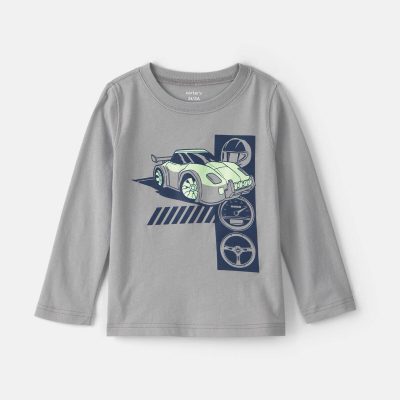 Toddler Boy 'Speed Racer' Car Long-Sleeve Graphic Tee - Grey