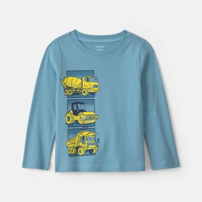 Toddler Boy Construction Long-Sleeve Graphic Tee - Blue
