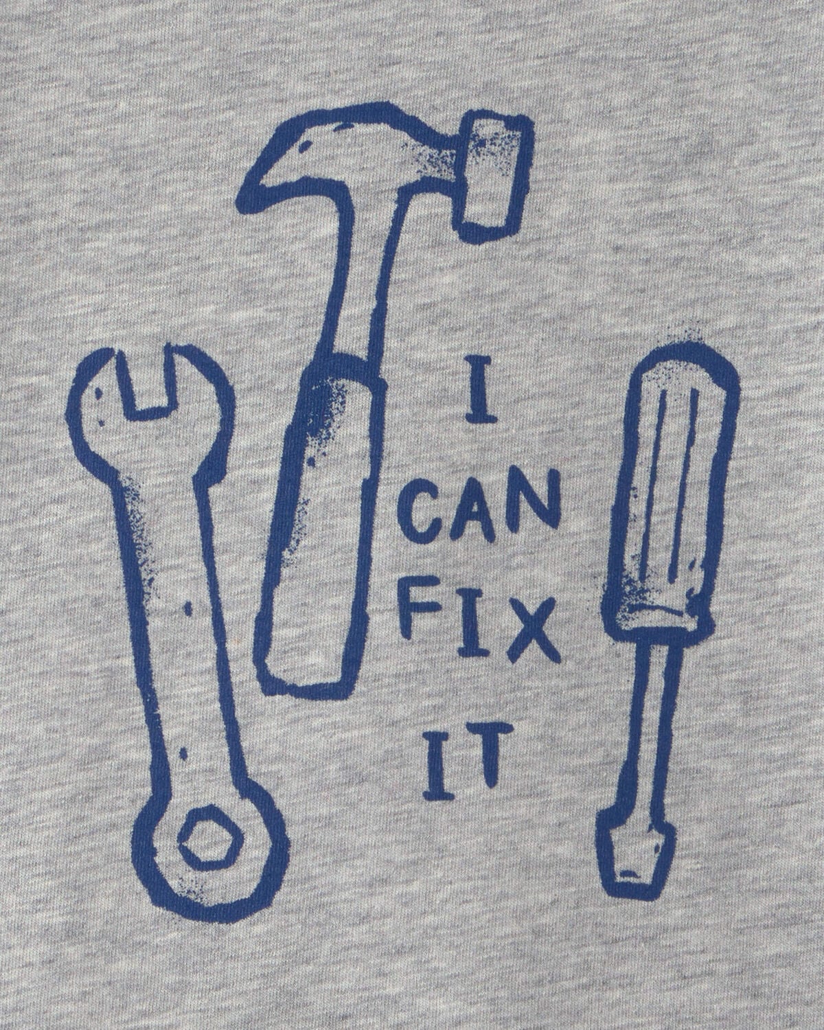 Toddler Boy 'I Can Fix It' Tool Long-Sleeve Graphic Tee - Grey - Image 2