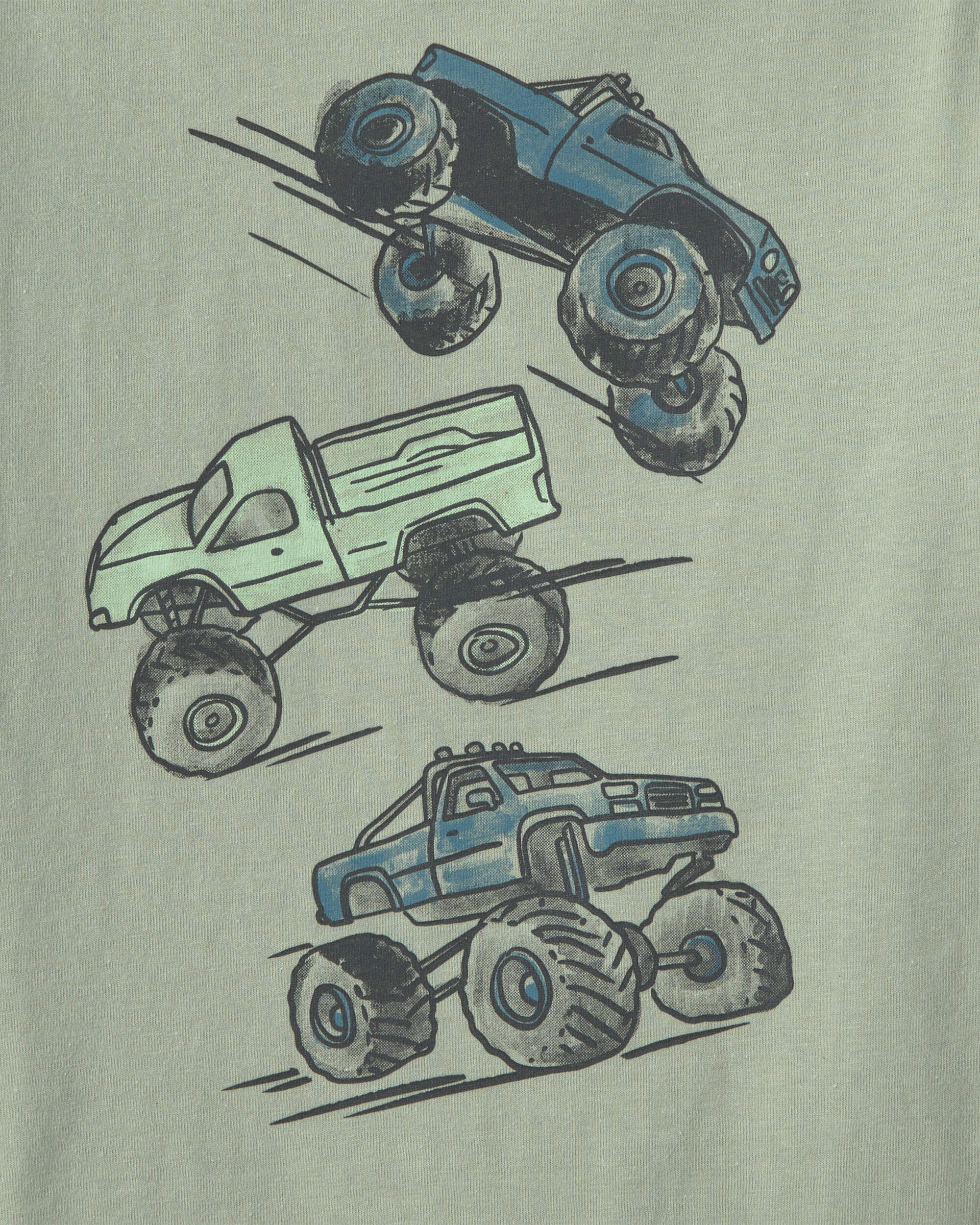 Toddler Boy Monster Truck Long-Sleeve Graphic Tee - Green - Image 3