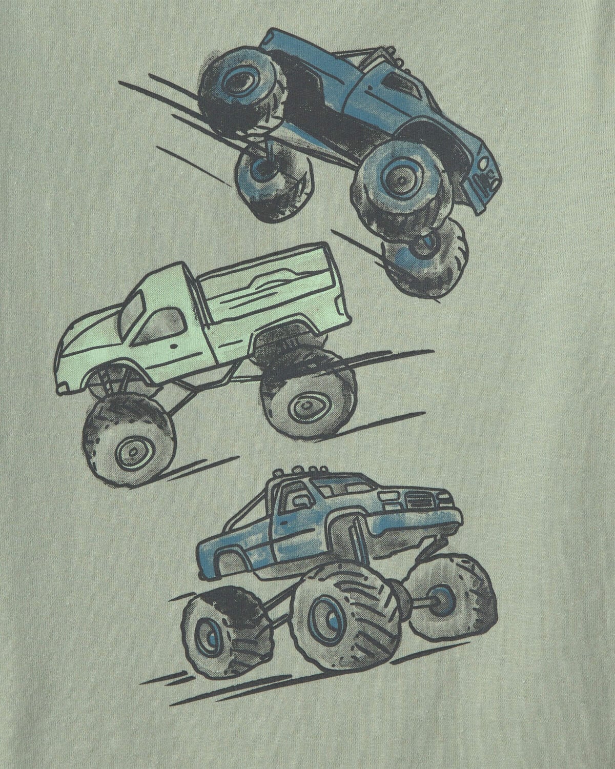 Toddler Boy Monster Truck Long-Sleeve Graphic Tee - Green - Image 2