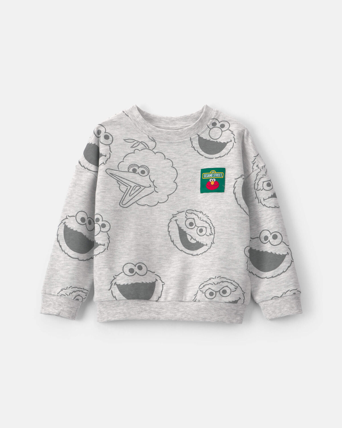 Toddler 'Sesame Street' Fleece Pullover Sweatshirt - Grey