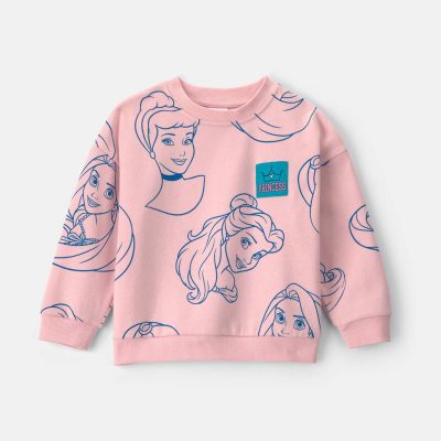 Toddler Girl Disney© Princess Fleece Pullover Sweatshirt - Pink