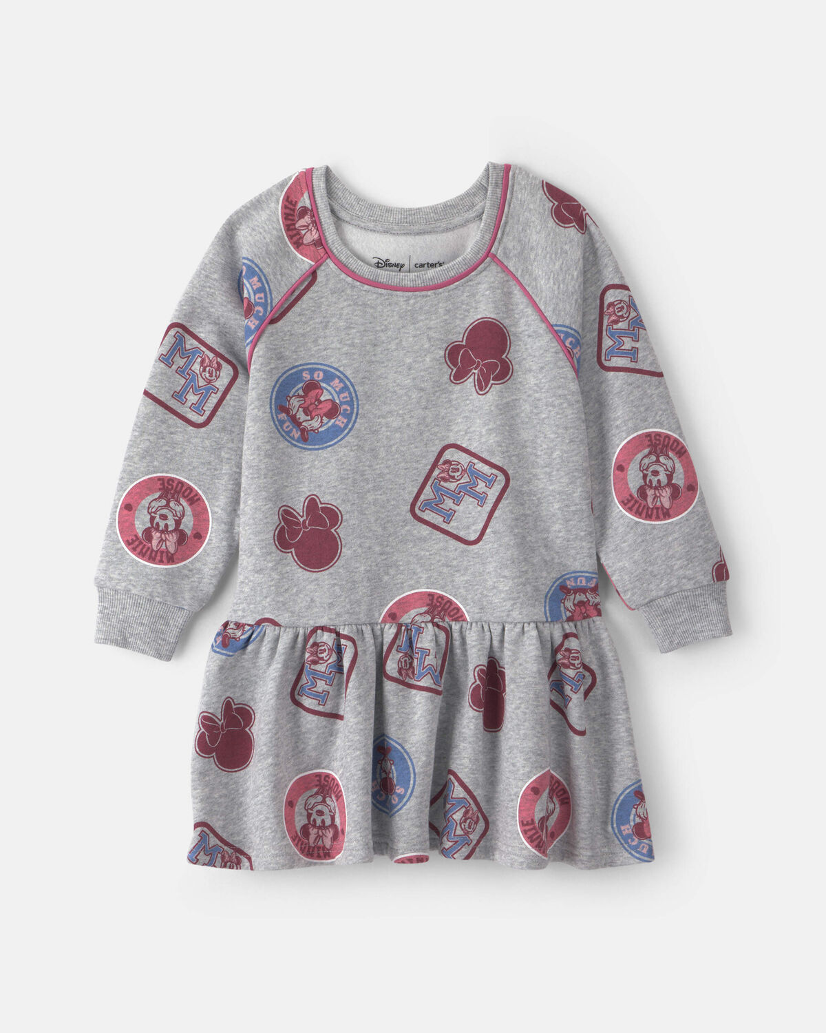 Toddler Girl Disney© Minnie Long-Sleeve Dress - Grey