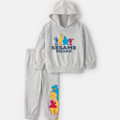 Toddler Boy 2-Piece Sesame Street™ Long-Sleeve Hoodie & Pant Set - Grey