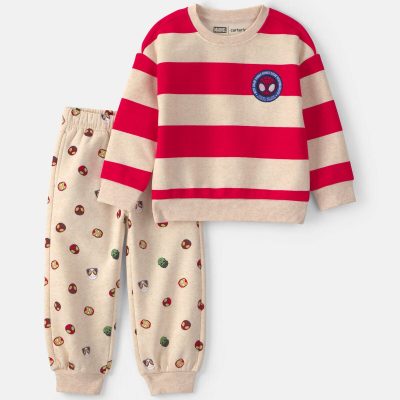 Toddler Boy 2-Piece ©Marvel Spidey Long-Sleeve Top & Pant Set - Red/Cream