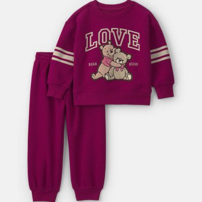 Toddler Girl 2-Piece Winnie the Pooh Top & Pant Set - Burgundy