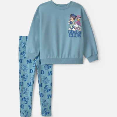 Toddler Girl 2-Piece Disney© Minnie & Daisy Fleece Long-Sleeve Top & Pant Set - Blue