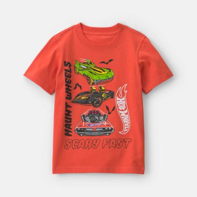 Toddler Boy 'Haunt Wheels' Car Halloween Graphic Tee - Orange
