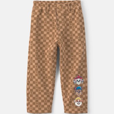Toddler Boy PAW Patrol® Checkered Pull-On Pants - Brown