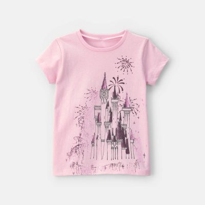 Toddler Girl Disney© Castle Graphic Tee - Pink