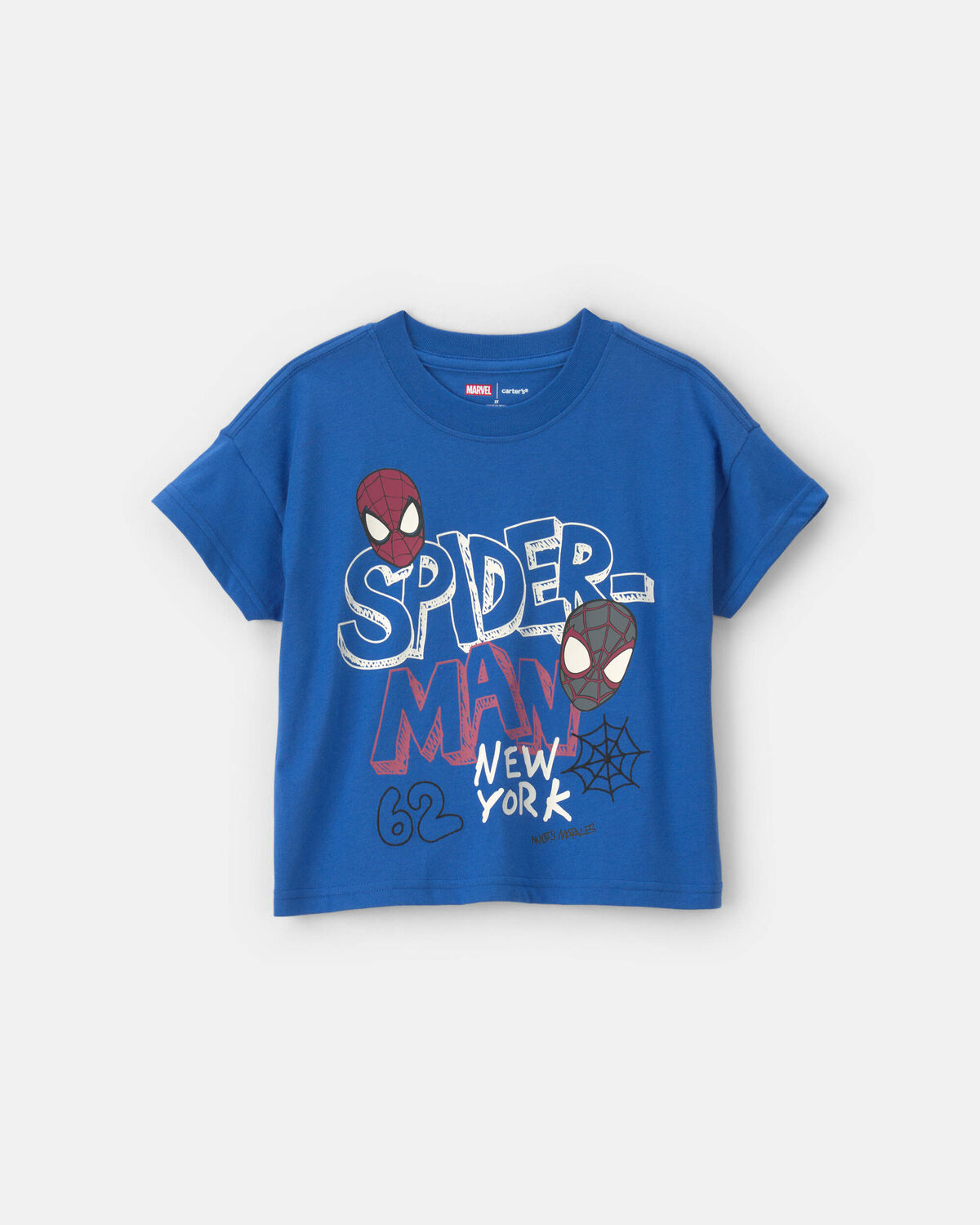 Toddler Boy 'New York' Embroidered ©Marvel Spider-Man Graphic Tee - Blue