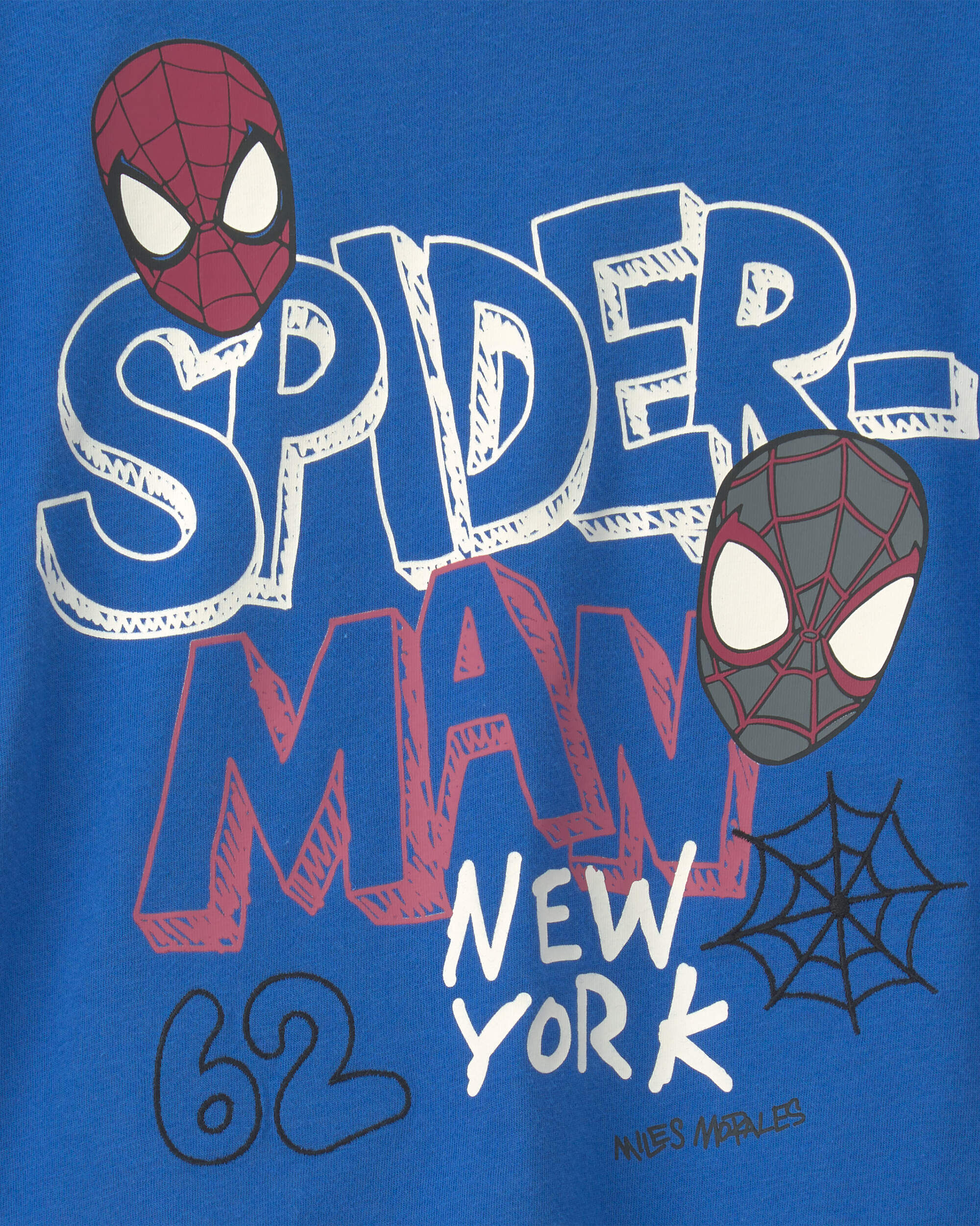 Toddler Boy 'New York' Embroidered ©Marvel Spider-Man Graphic Tee - Blue - Image 3