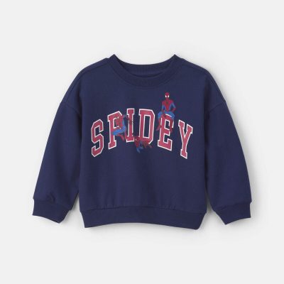 Toddler Boy ©Marvel Spider-Man Pullover Sweatshirt - Navy Blue