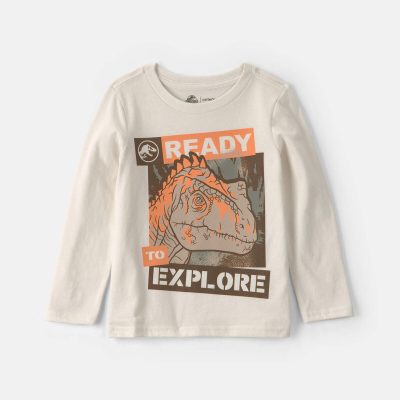 Toddler Boy Jurassic Park™ Long-Sleeve Graphic Tee - White
