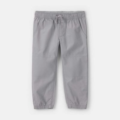 Toddler Boy Canvas Joggers - Grey