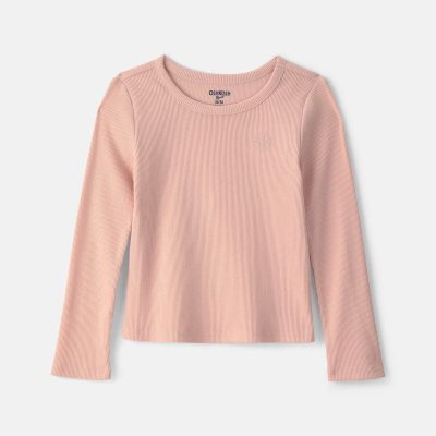 Toddler Girl Long-Sleeve Rib Top - Pink