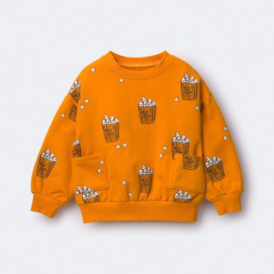 Toddler Otter Sweatshirt™ with Pockets in Popcorn Print - Golden Yellow