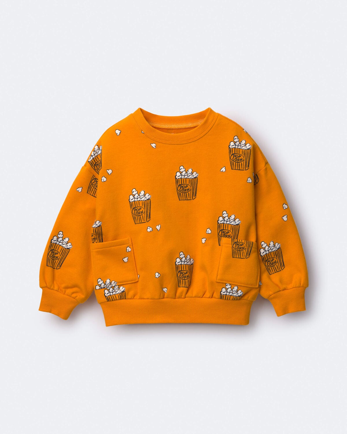 Toddler Otter Sweatshirt™ with Pockets in Popcorn Print - Golden Yellow