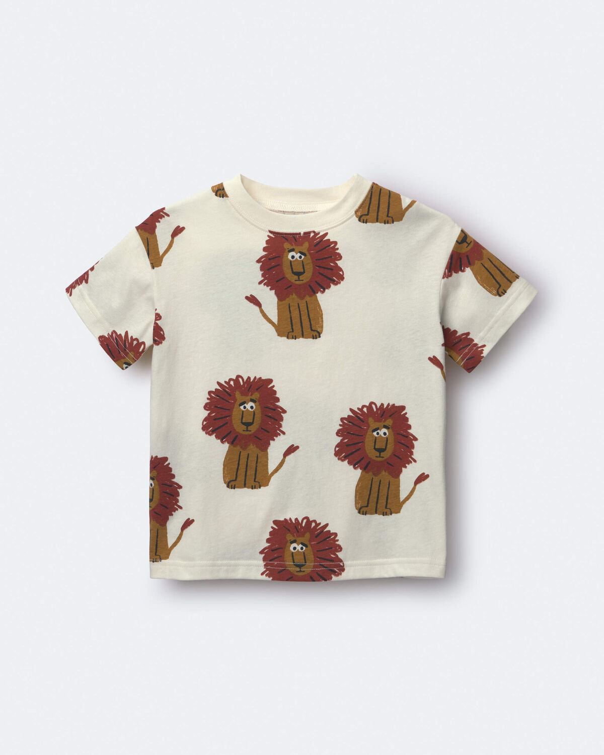 Toddler Relaxed Graphic Tee in Lion Print - Cream - Image 2