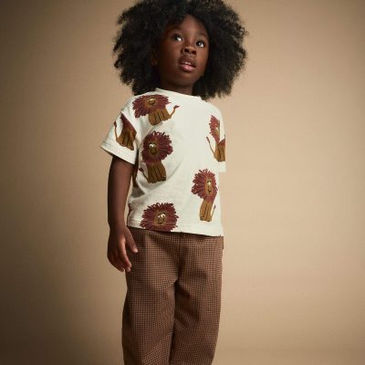 Toddler Relaxed Graphic Tee in Lion Print - Cream