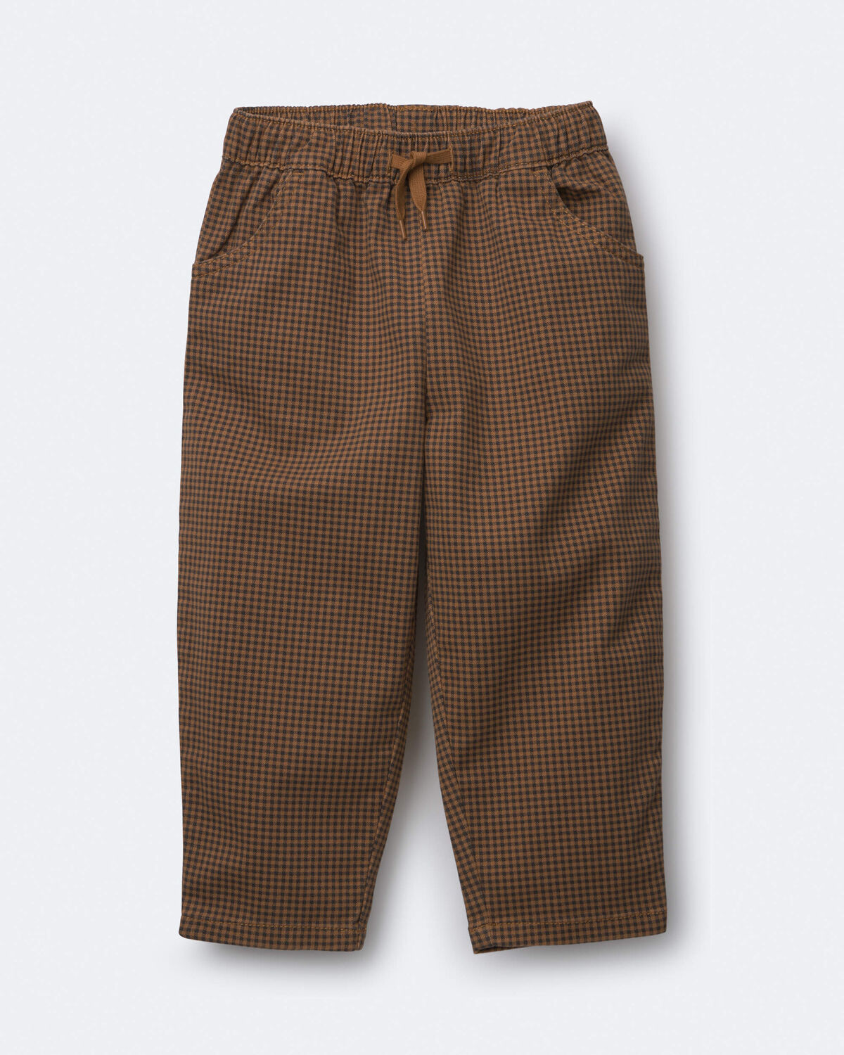 Toddler Boy Playground Pants in Gingham - Brown - Image 2