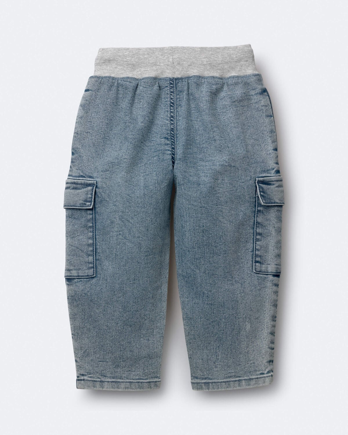 Toddler Boy Cargo Pant in Avenue Wash - Blue/Heather Grey - Image 6