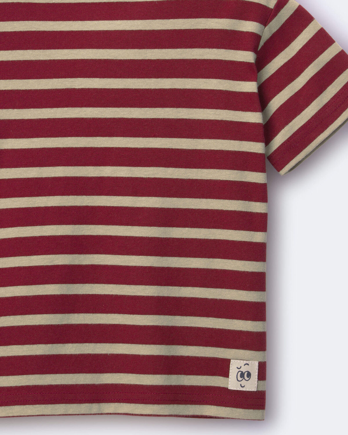 Toddler Boy Relaxed Tee in Stripes - Burgundy/Royal Blue - Image 6