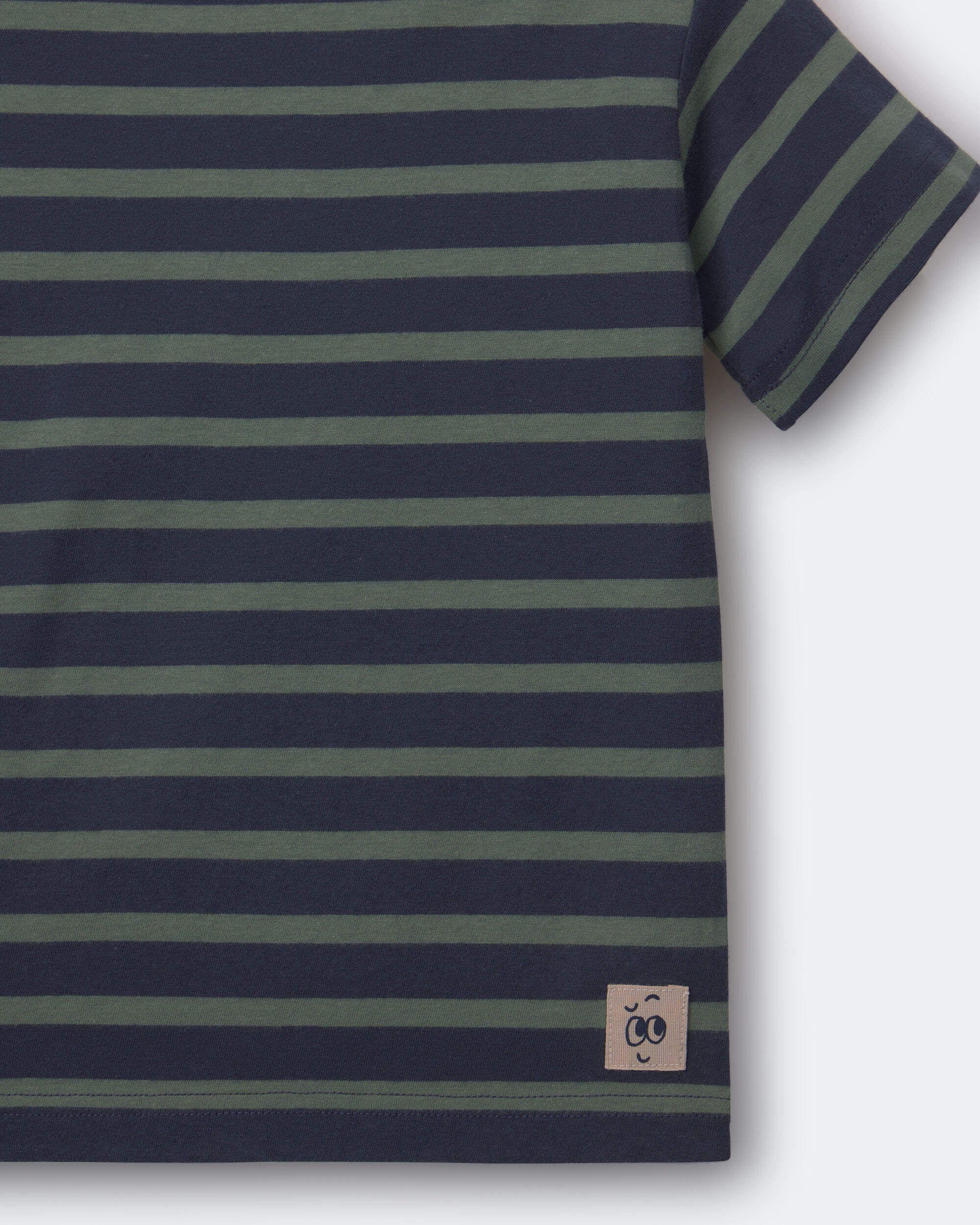 Toddler Boy Relaxed Tee in Stripes - Navy/Beige - Image 3