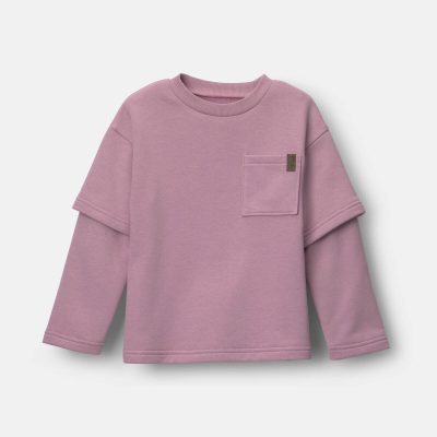 Toddler Long-Sleeve Layered Top - Mauve