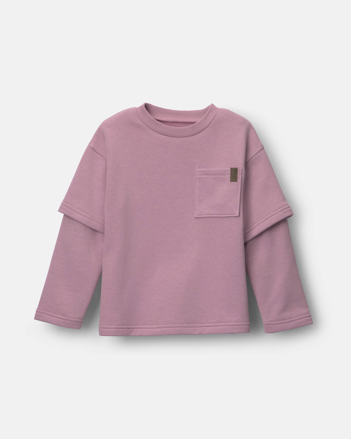 Toddler Long-Sleeve Layered Top - Mauve