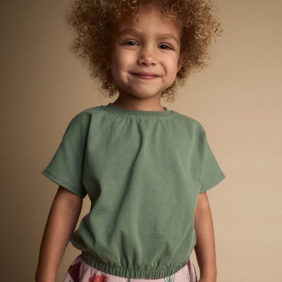 Toddler Girl Cinched-Waist Top - Olive