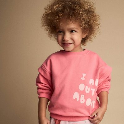 Toddler Girl 'Out & About' Double Layer Pullover Sweatshirt - Pink