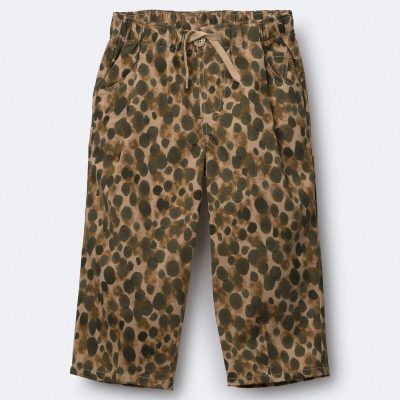 Toddler Girl Pleated Pants in Leopard - Brown